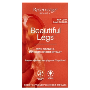 Reserveage Beauty, комплекс для здоровья вен с диосмином и ресвератролом, 30 растительных капсул