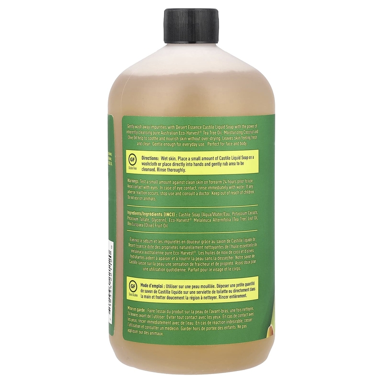 Desert Essence, Кастильское жидкое мыло для лица и тела, 946 мл (32 жидк. унции)