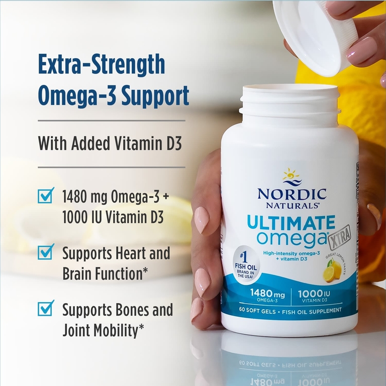 Nordic Naturals, омега-3 кислоты, со вкусом лимона, 1480 мг, 60 желатиновых капсул (740 мг в 1 капсуле)