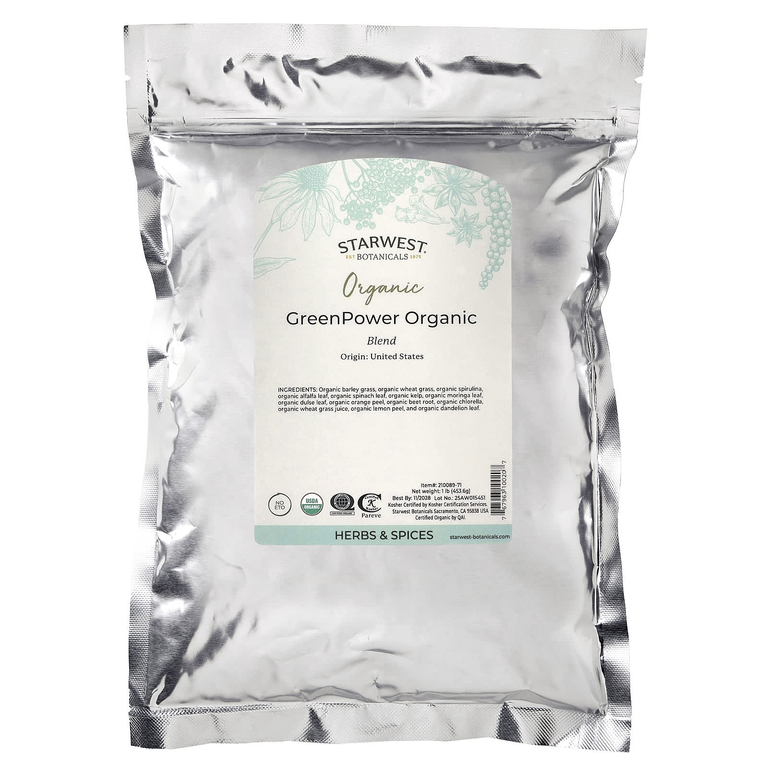 Starwest Botanicals, Органическая зеленая смесь, 1 фунт (453,6 г)