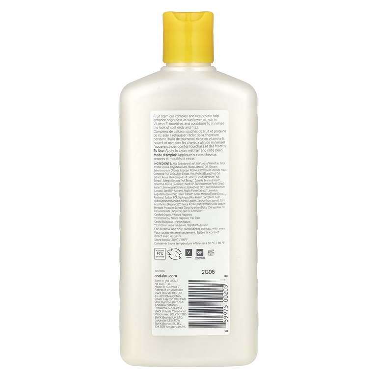 Andalou Naturals, Кондиционер, для сияющего блеска, подсолнечника и цитрусовых, для силы и жизненной силы, 340 мл (11,5 жидк. Унции)