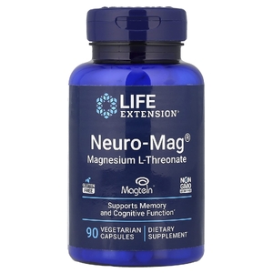 Life Extension, L-треонат магния, 90 вегетарианских капсул (48 мг в 1 капсуле)