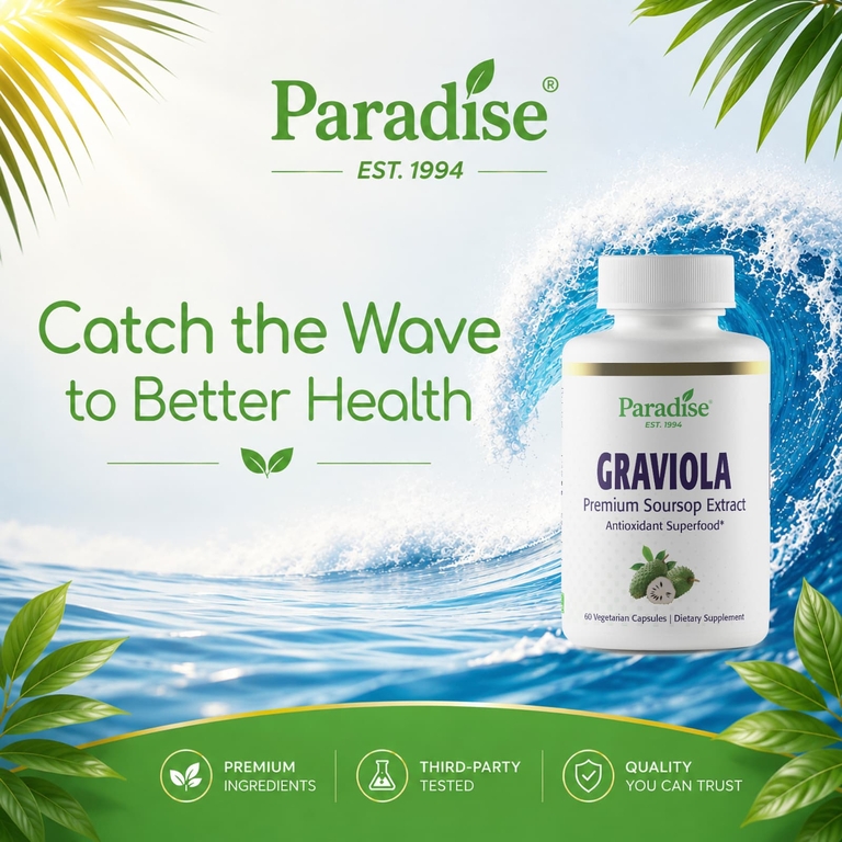 Paradise Herbs, экстракт гравиолы премиального качества, 60 вегетарианских капсул (250 мг в 1 капсуле)