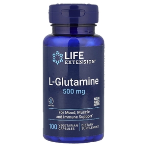 Life Extension, L-глютамин, 500 мг, 100 вегетарианских капсул