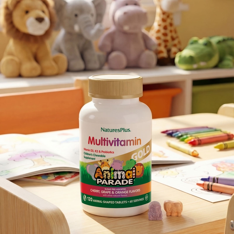NaturesPlus, жевательные мультивитамины с микроэлементами для детей, ассорти, 120 таблеток в форме животных