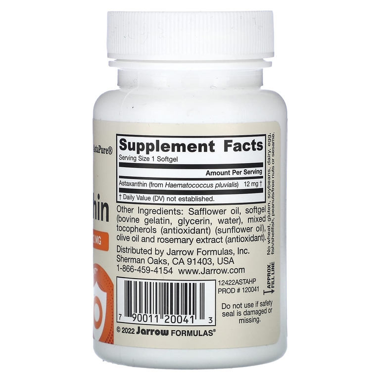 Jarrow Formulas, астаксантин, 12 мг, 30 капсул
