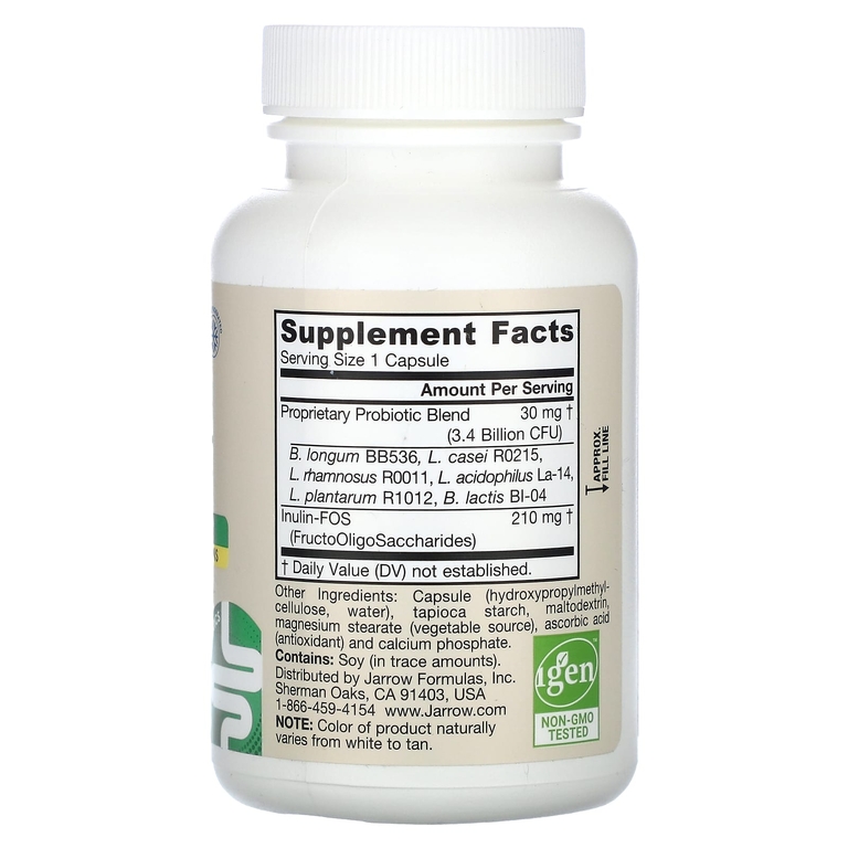Jarrow Formulas, Пробиотики + пребиотики, 100 растительных капсул