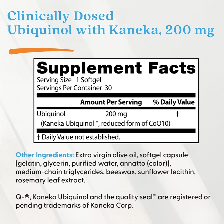 Doctor's Best, Убихинол, 200 мг, 30 желатиновых капсул