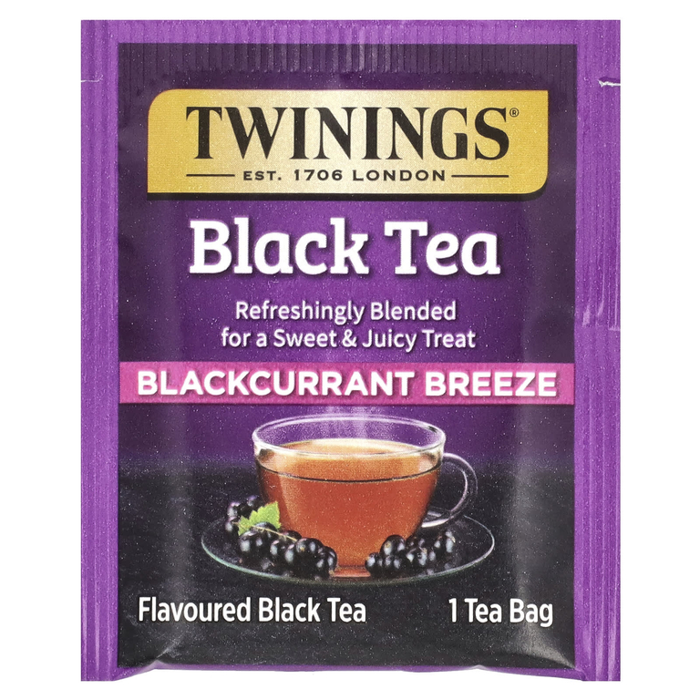 Twinings, Ароматизированный черный чай, черная смородина, 20 чайных пакетиков, 40 г (1,41 унции)