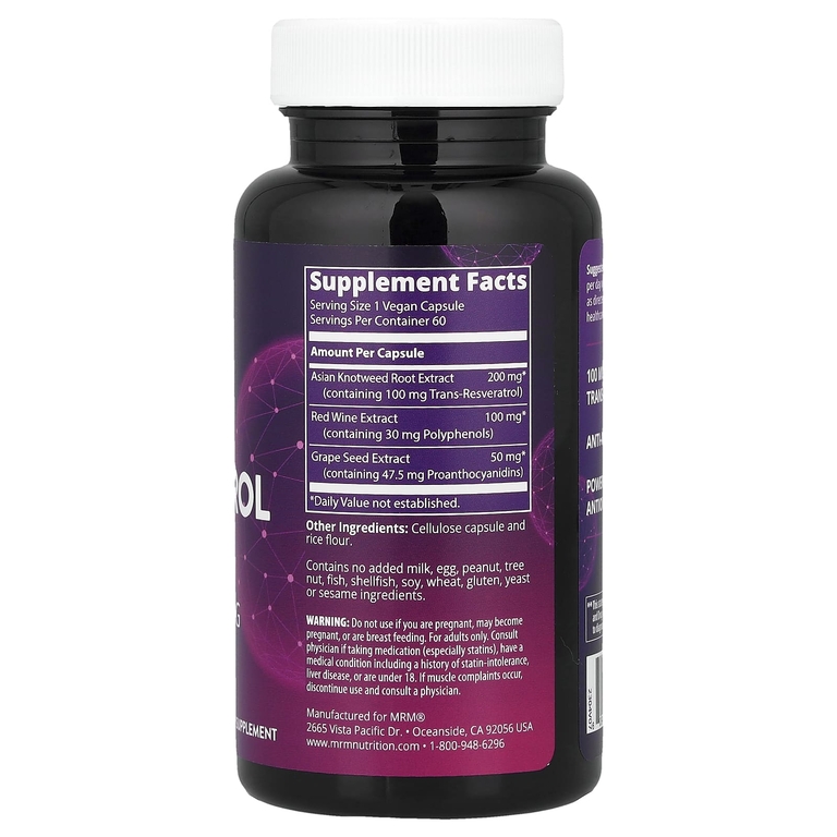 MRM Nutrition, Nutrition, ресвератрол, 60 веганских капсул