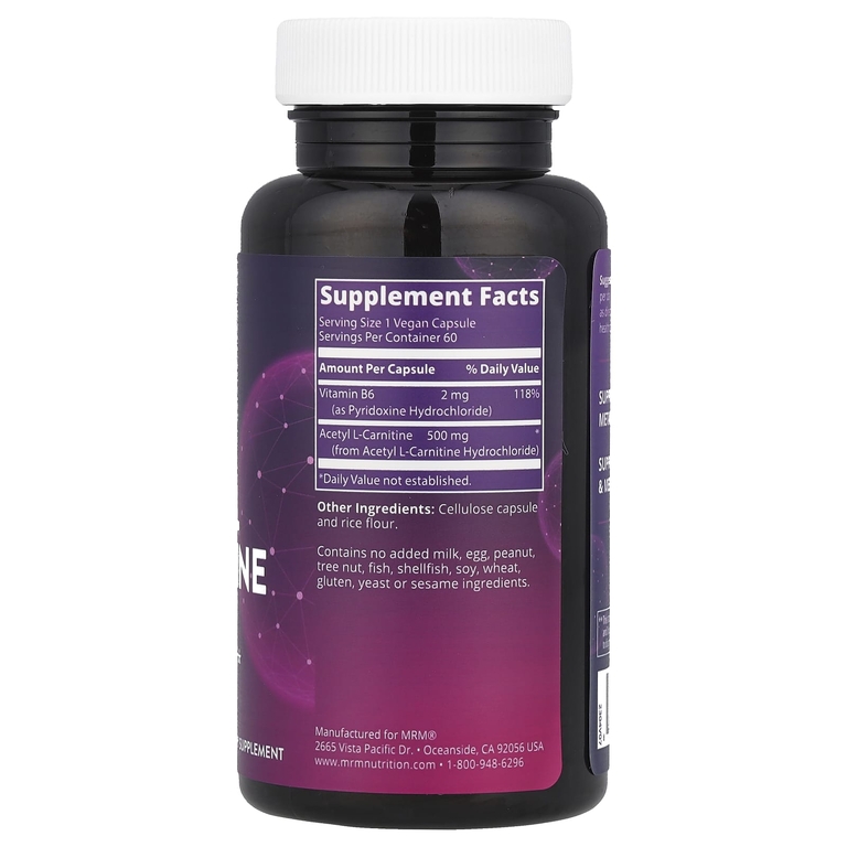 MRM Nutrition, Nutrition, ацетил-L-карнитин, 60 веганских капсул