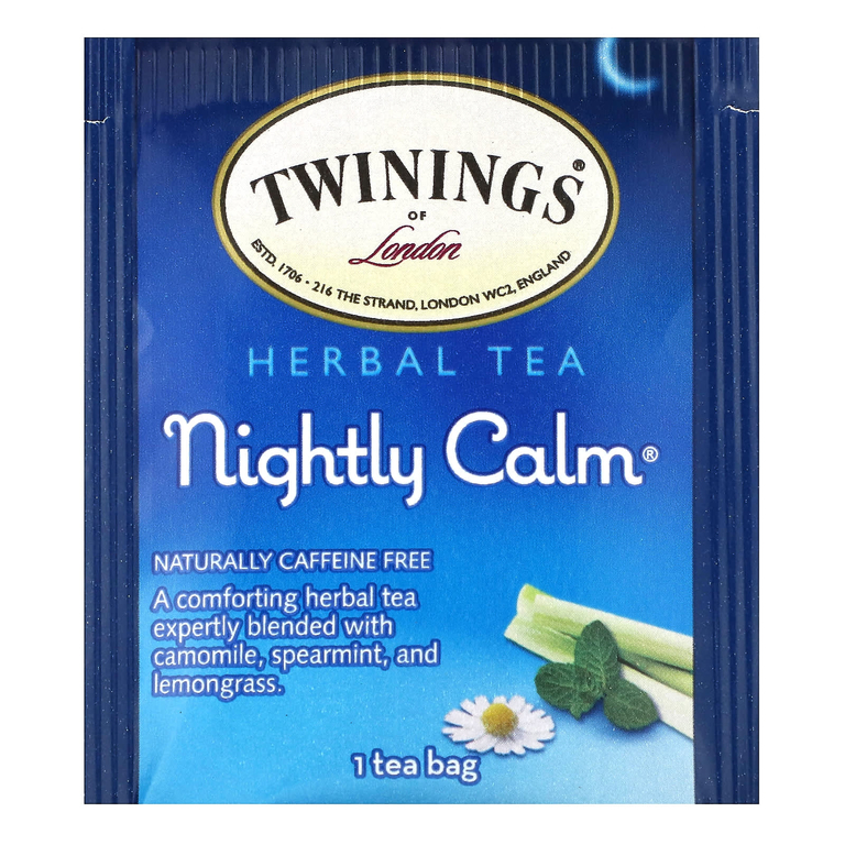 Twinings, Ароматизированный травяной чай, вечернее спокойствие, без кофеина, 20 чайных пакетиков, 29 г (1,02 унции)