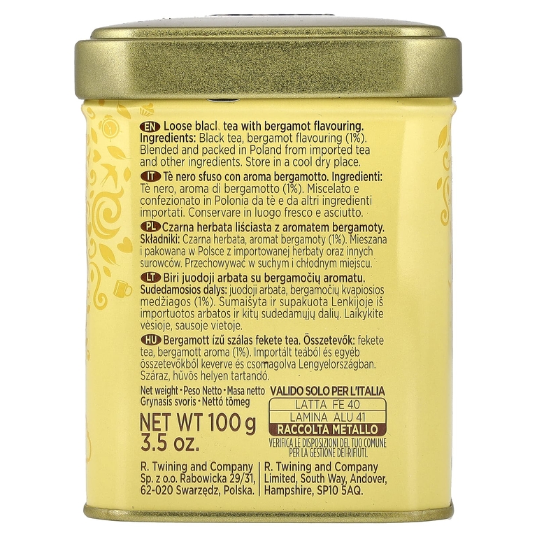 Twinings, Эрл Грей, рассыпной чай, 100 г (3,5 унции)