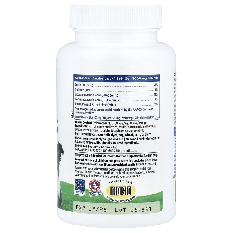 Nordic Naturals, Омега-3 для собак, 90 желатиновых капсул