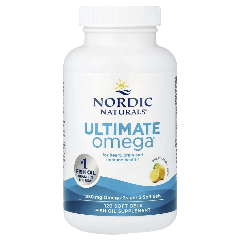 Nordic Naturals, омега-3, со вкусом лимона, 120 желатиновых капсул (640 мг в 1 капсуле)