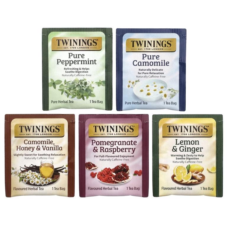 Twinings, Ассорти из травяных чаев, смешанный набор, без кофеина, 20 чайных пакетиков, 34 г (1,23 унции)