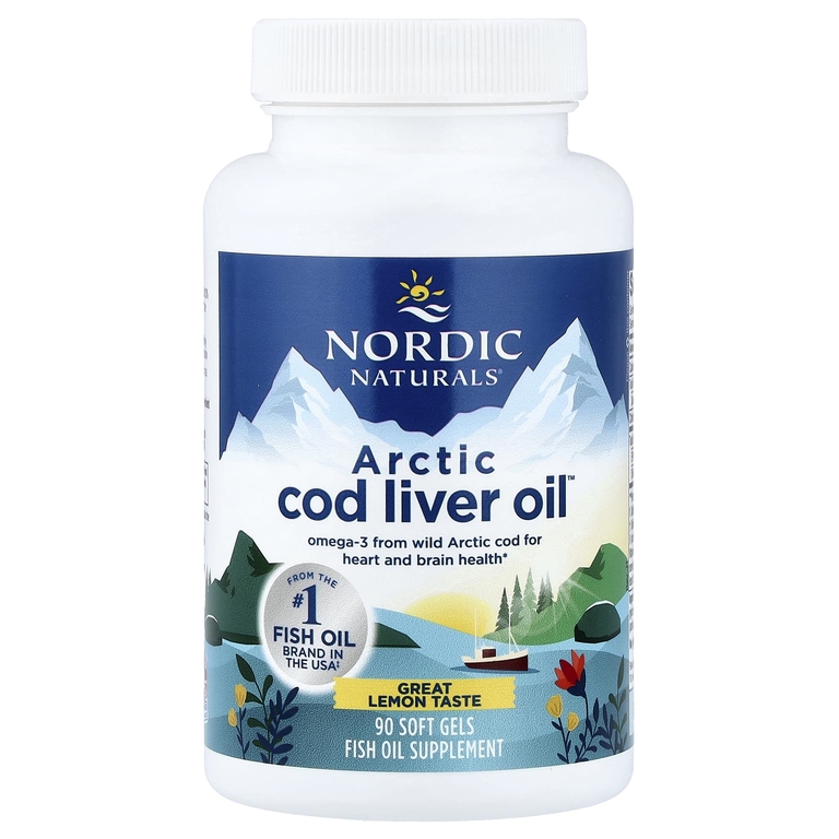 Nordic Naturals, масло печени арктической трески, вкус лимон, 90 желатиновых капсул