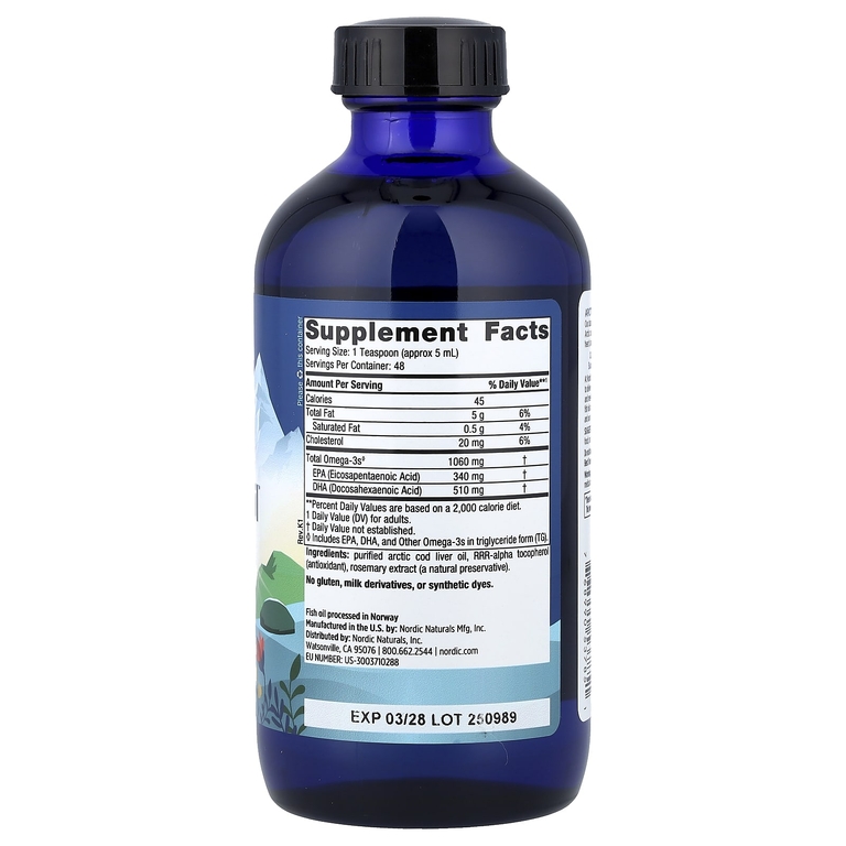 Nordic Naturals, масло печени арктической трески, с нейтральным вкусом, 237 мл (8 жидких унций)
