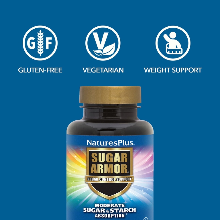 NaturesPlus, добавка для контроля сахара, 60 вегетарианских капсул