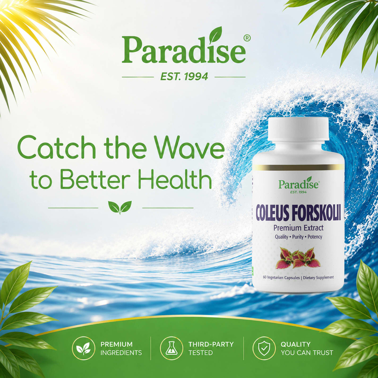 Paradise Herbs, Колеус форсколий, 60 вегетарианских капсул (250 мг на капсулу)