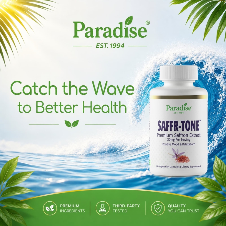 Paradise Herbs, шафран, 15 мг, 60 вегетарианских капсул