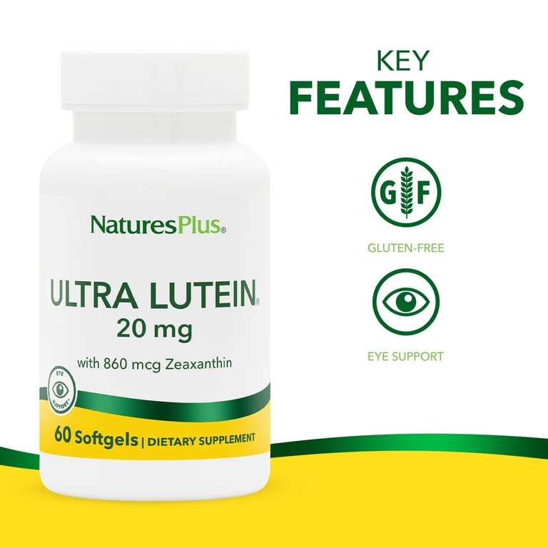 NaturesPlus, лютеин, 20 мг, 60 желатиновых капсул