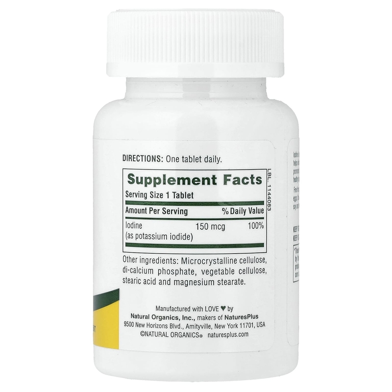 NaturesPlus, йод, 150 мкг, 100 таблеток