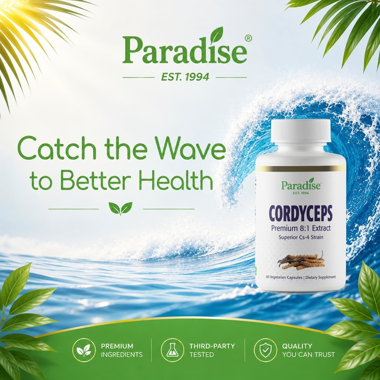 Paradise Herbs, кордицепс, 60 вегетарианских капсул (400 мг в 1 капсуле)