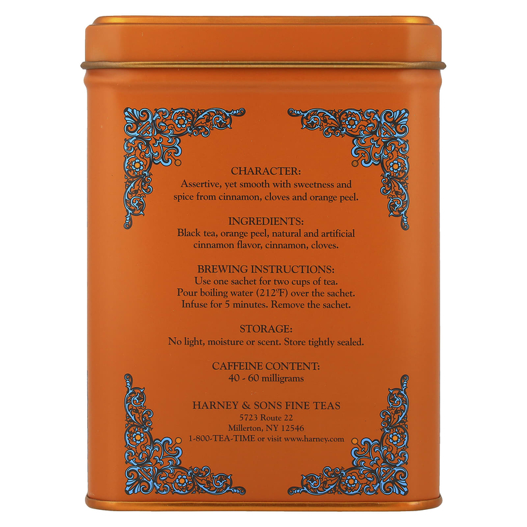 Harney & Sons, черный чай, пряная корица, 20 чайных пакетиков, 40 г (1,4 унции)