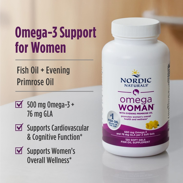 Nordic Naturals, Омега-3 для женщин, с маслом примулы вечерней, 120 желатиновых капсул