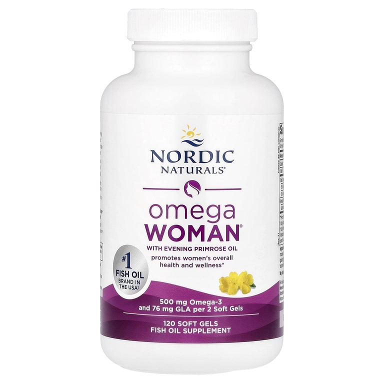 Nordic Naturals, Омега-3 для женщин, с маслом примулы вечерней, 120 желатиновых капсул