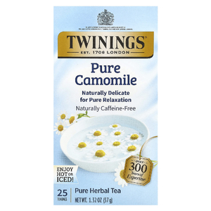 Twinings, травяной чай, чистая ромашка, без кофеина, 25 чайных пакетиков, 37 г (1,32 унции)