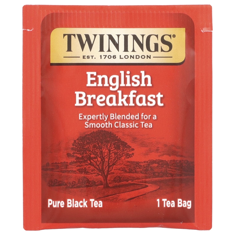 Twinings, 100% чистый черный чай «Английский завтрак», 25 чайных пакетиков, 50 г (1,76 унции)