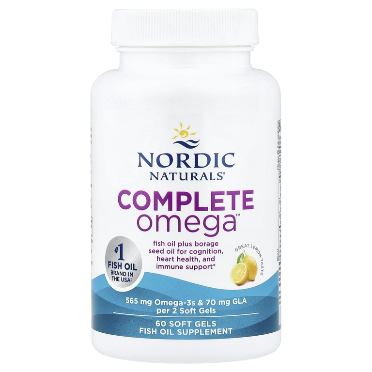 Nordic Naturals, омега-3, лимон, 60 желатиновых капсул