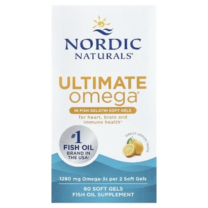 Nordic Naturals, омега-3 кислоты, со вкусом лимона, 60 желатиновых капсул (640 мг в 1 капсуле)