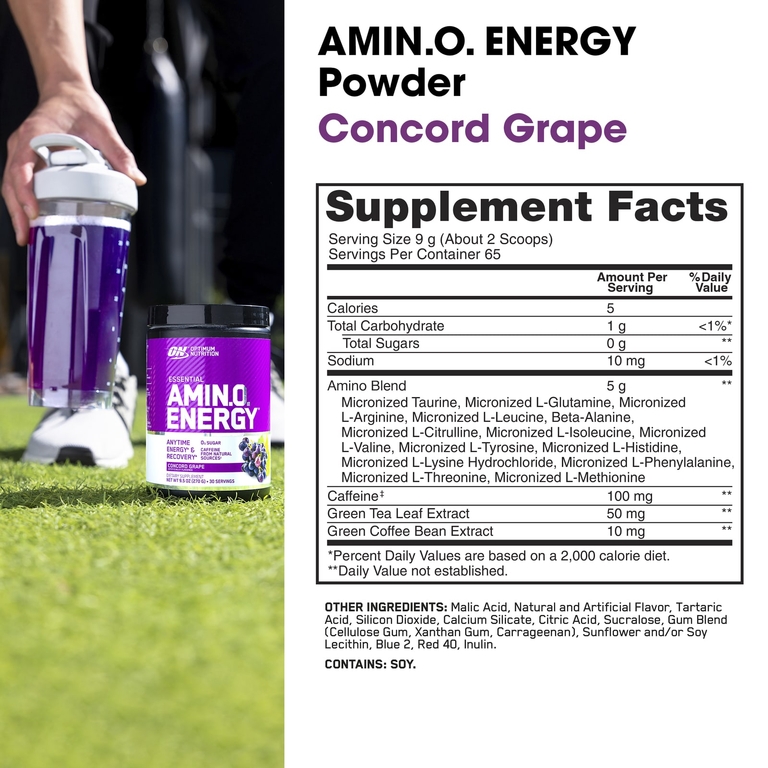 Optimum Nutrition, Аминокислоты для восстановления мышц, виноград Конкорд, 585 г (1,29 фунта)