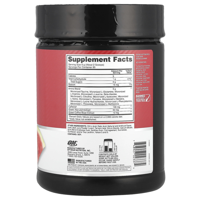 Optimum Nutrition, Аминокислоты для восстановления мышц, смесь фруктов, 585 г (1,29 фунта)