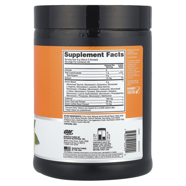 Optimum Nutrition, Аминокислоты для восстановления мышц, апельсин, 585 г (1,29 фунта)