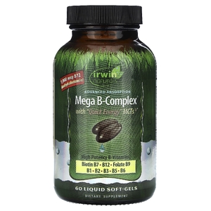 Irwin Naturals, комплекс витаминов группы В с МСТ, 60 желатиновых капсул с жидкостью