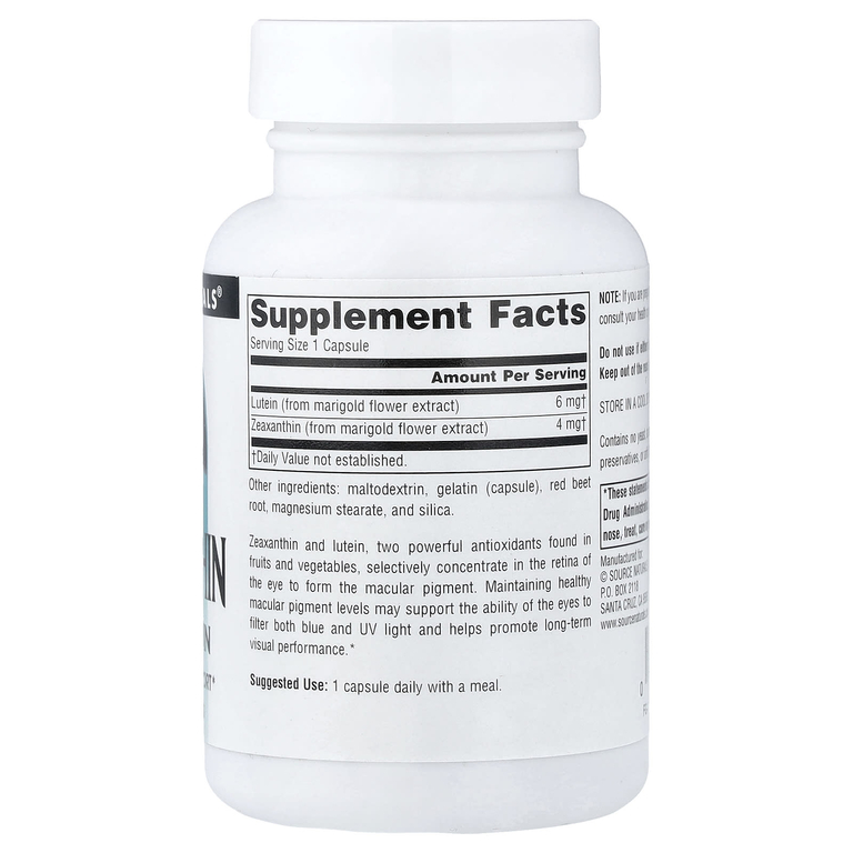 Source Naturals, зеаксантин с лютеином, 60 капсул
