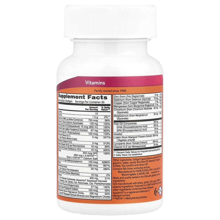 NOW Foods, пренатальные мультивитамины с ДГК, 90 капсул