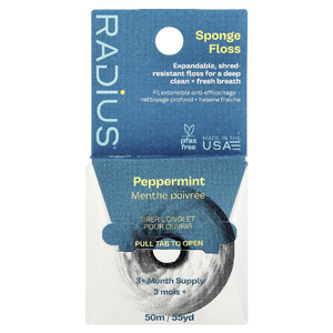RADIUS, органическая зубная нить, аромат мяты, 50 м (55 ярдов)