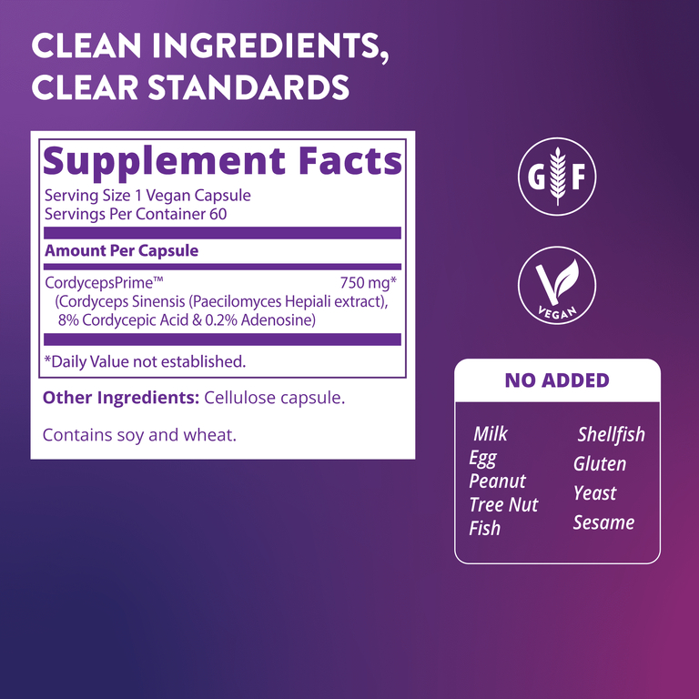MRM Nutrition, кордицепс, 60 веганских капсул (750 мг в 1 капсуле)
