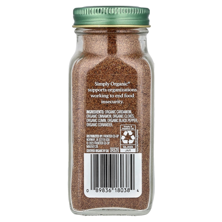 Simply Organic, гарам масала, 85 г (3 унции)