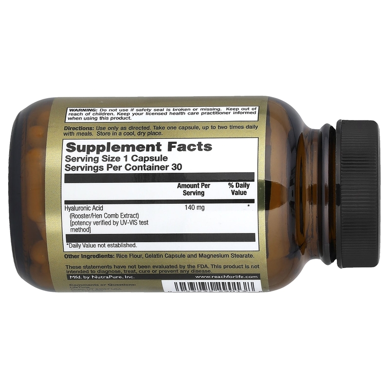 LifeTime Vitamins, натуральная гиалуроновая кислота, 140 мг, 30 капсул