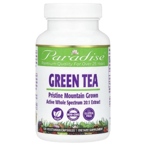 Paradise Herbs, Зеленый чай, 120 вегетарианских капсул (250 мг на капсулу)