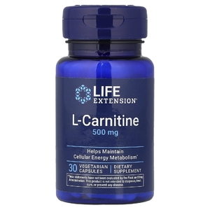 Life Extension, L-карнитин, 500 мг, 30 вегетарианских капсул