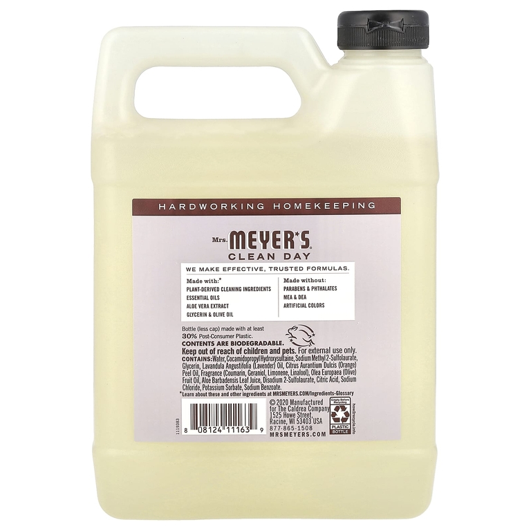 Mrs. Meyers Clean Day, запасной блок мыла для рук, лаванда, 975 мл (33 жидк. унции)
