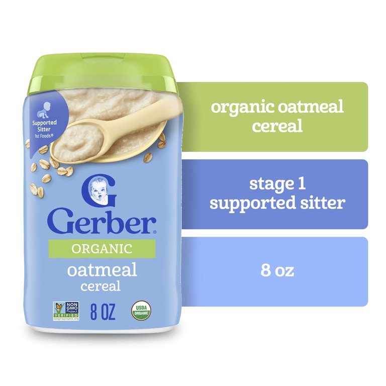 Gerber, органические овсяные хлопья, 227 г (8 унций)