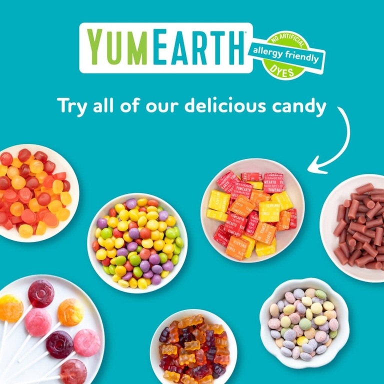 YumEarth, жевательные мишки без глютена, со вкусом клубники, вишни, манго и персика, 5 порционных пакетиков по 19,8 г (0,7 унции)